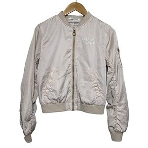 Ariana Grand Grande Ari Tour Pink H&M Jacket with Gold Zipper Girls Size 12-13